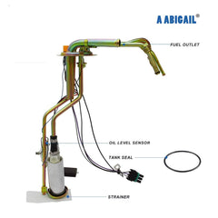 A ABIGAIL fuel pump E3621S compatibility chart confirms broad vehicle coverage.