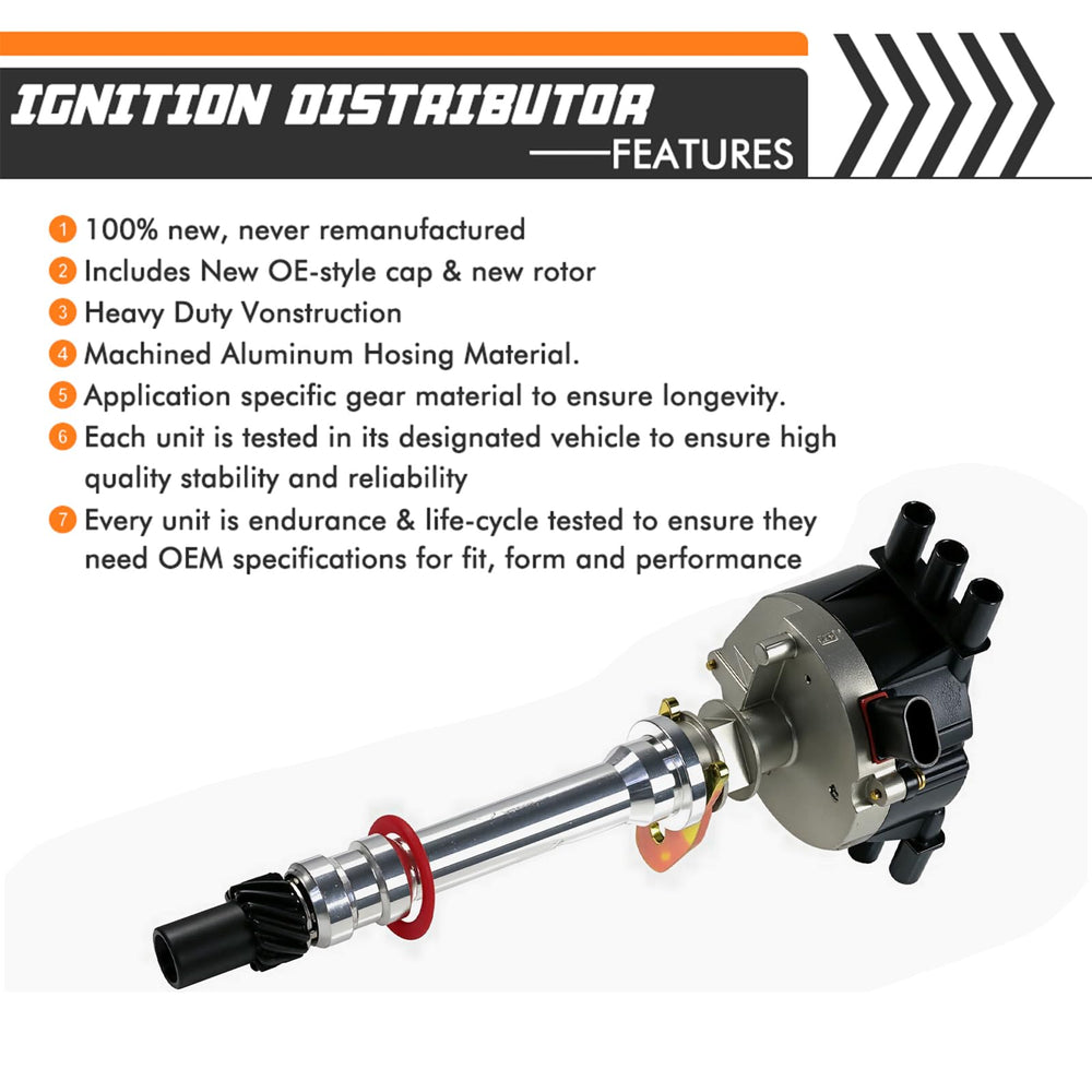 Abigail ignition distributor mounting hardware shown for easy installation.