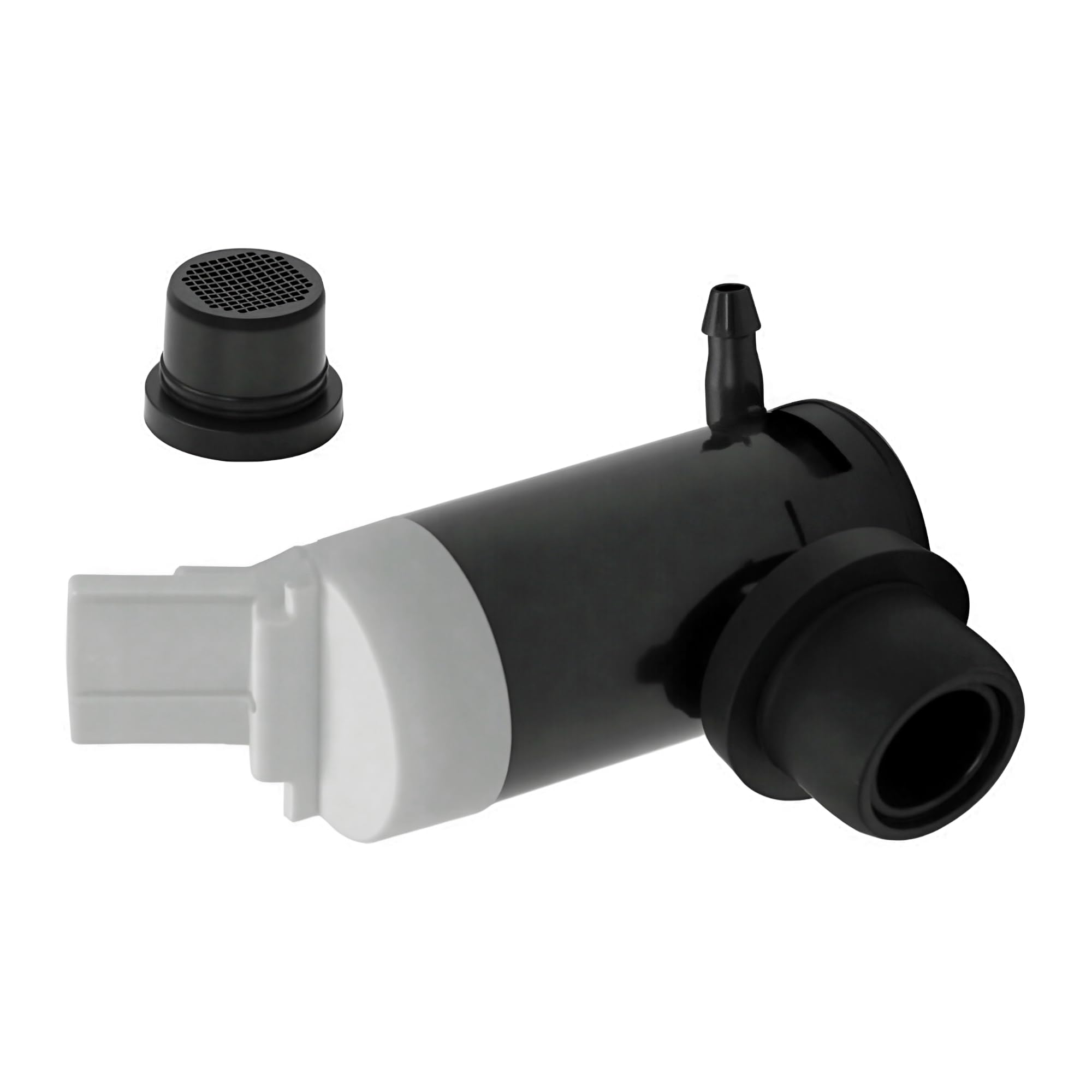 Abigail windshield washer pump front view for reliable spray to clear dirt.