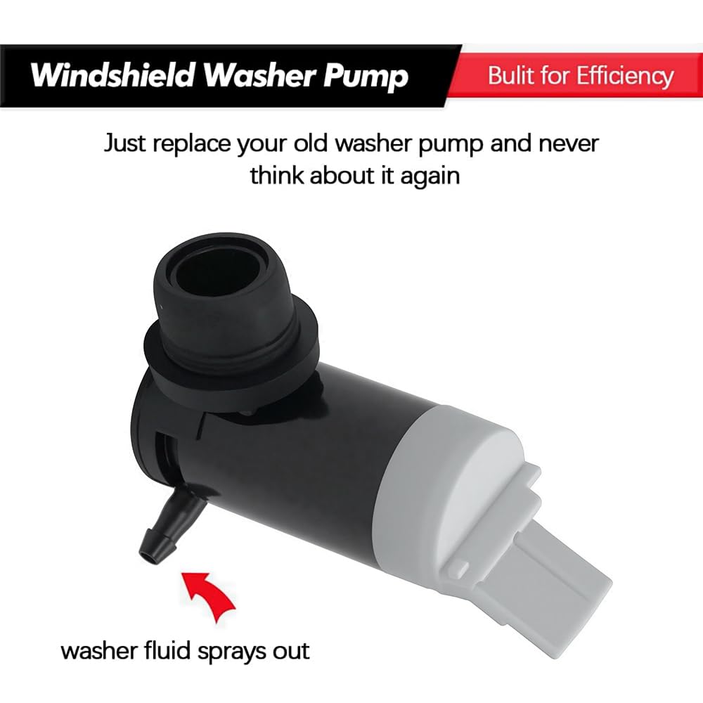 Abigail windshield washer pump grommet close up highlights secure seal and leak prevention.