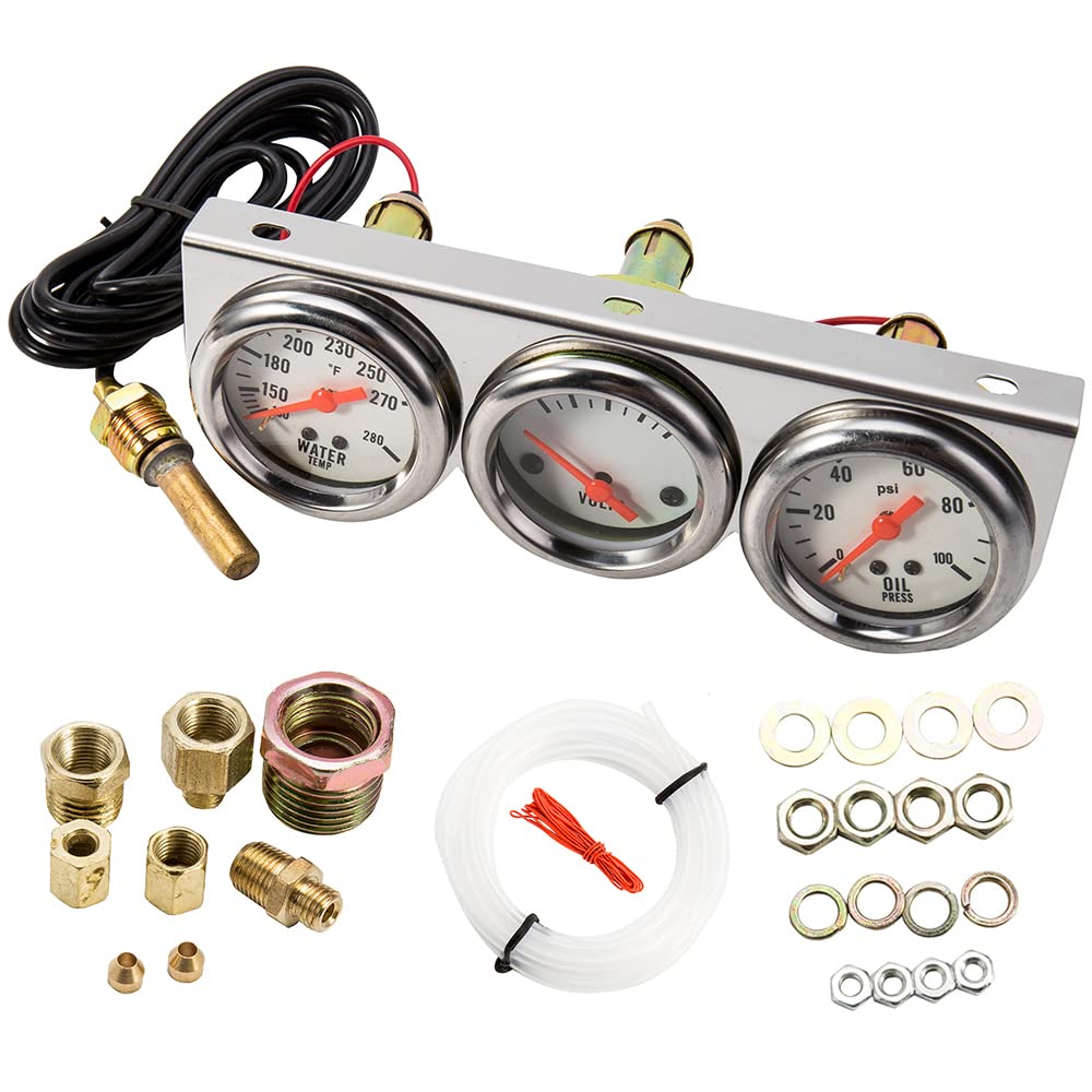 Abizarch water temp gauge dial 100-280F highlights precise engine monitoring.