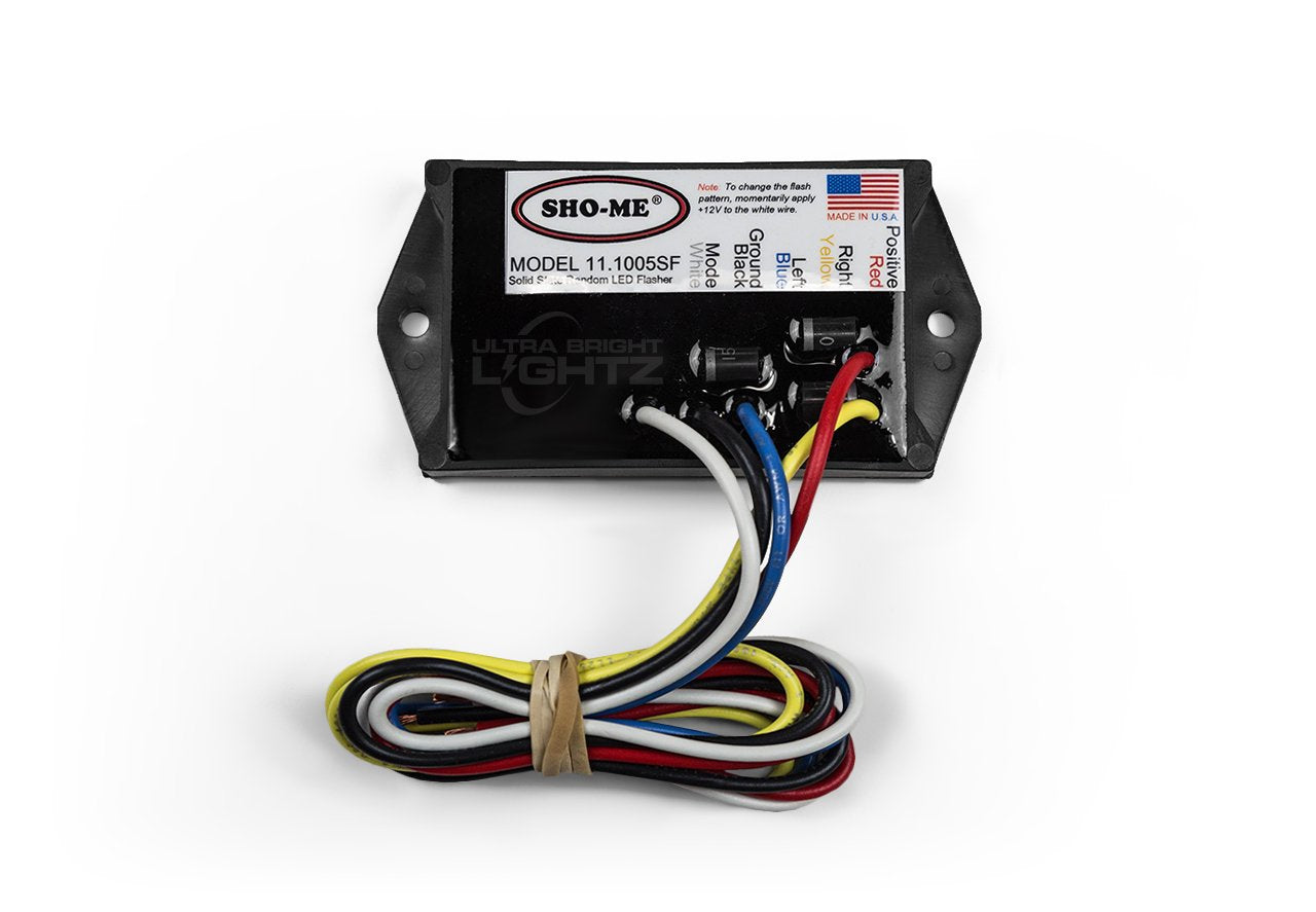 Able-2 Sho-Me 7-pattern LED strobe flasher, front view, boosts visibility for emergency and work vehicles.