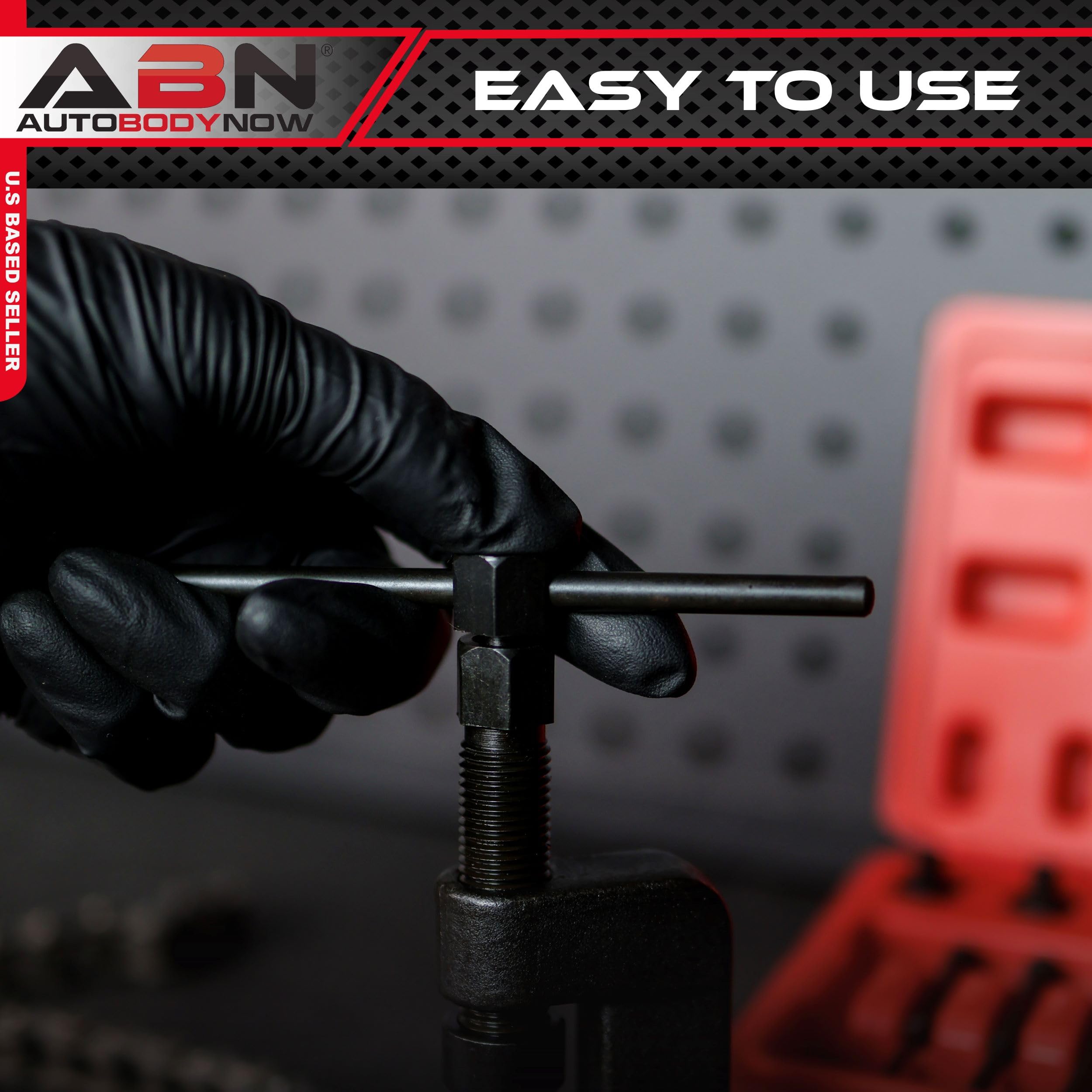 ABN chain breaker tool kit presses and plates for secure master link assembly.