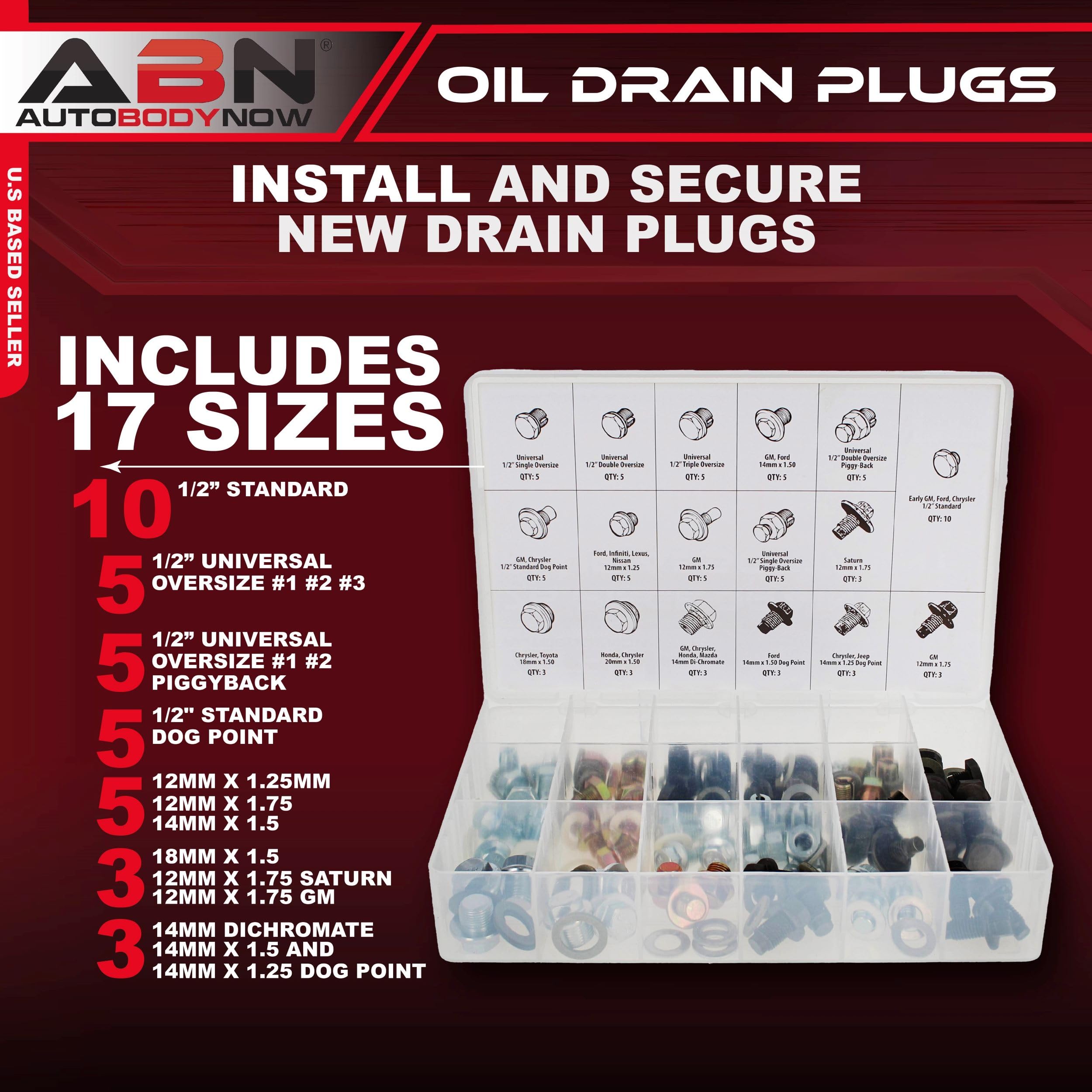 ABN drain plug sizes chart highlighting broad compatibility