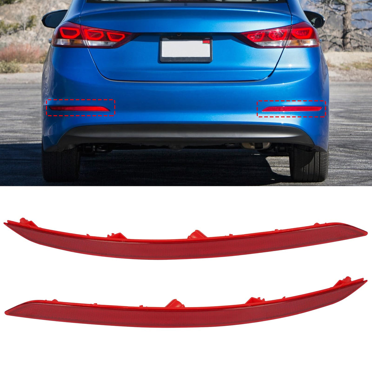 Abodvu Elantra rear reflector left 2017-2018 enhances rear visibility at night