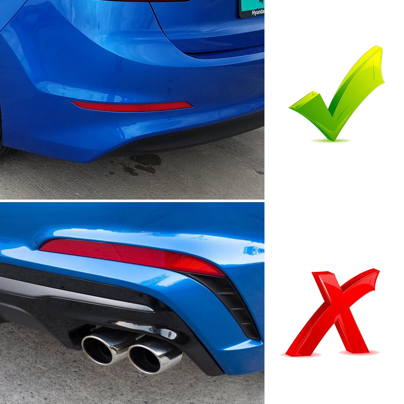 Abodvu Elantra rear reflector reflective surface increases night visibility