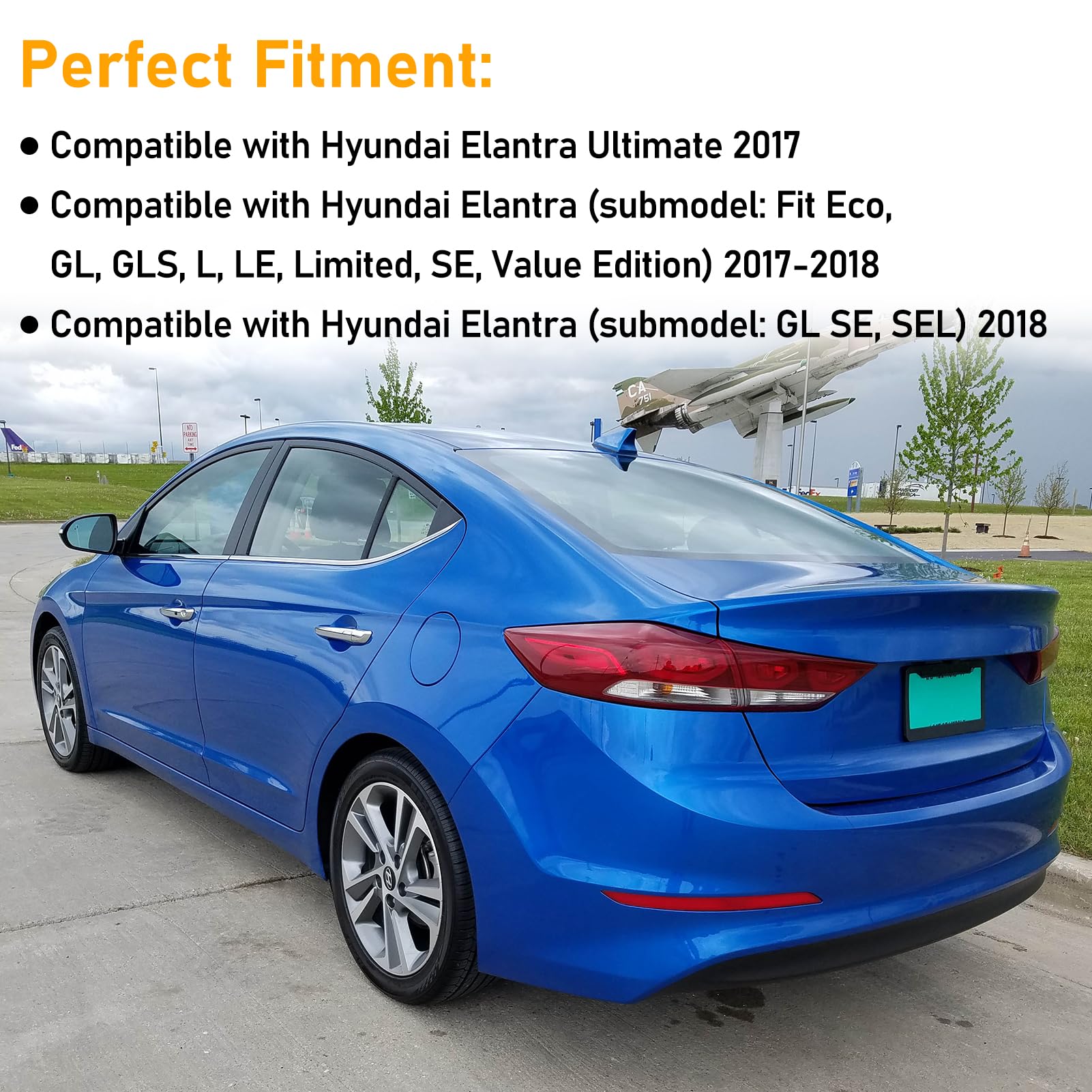 Abodvu Elantra rear reflector right 2017-2018 improves conspicuity for other drivers