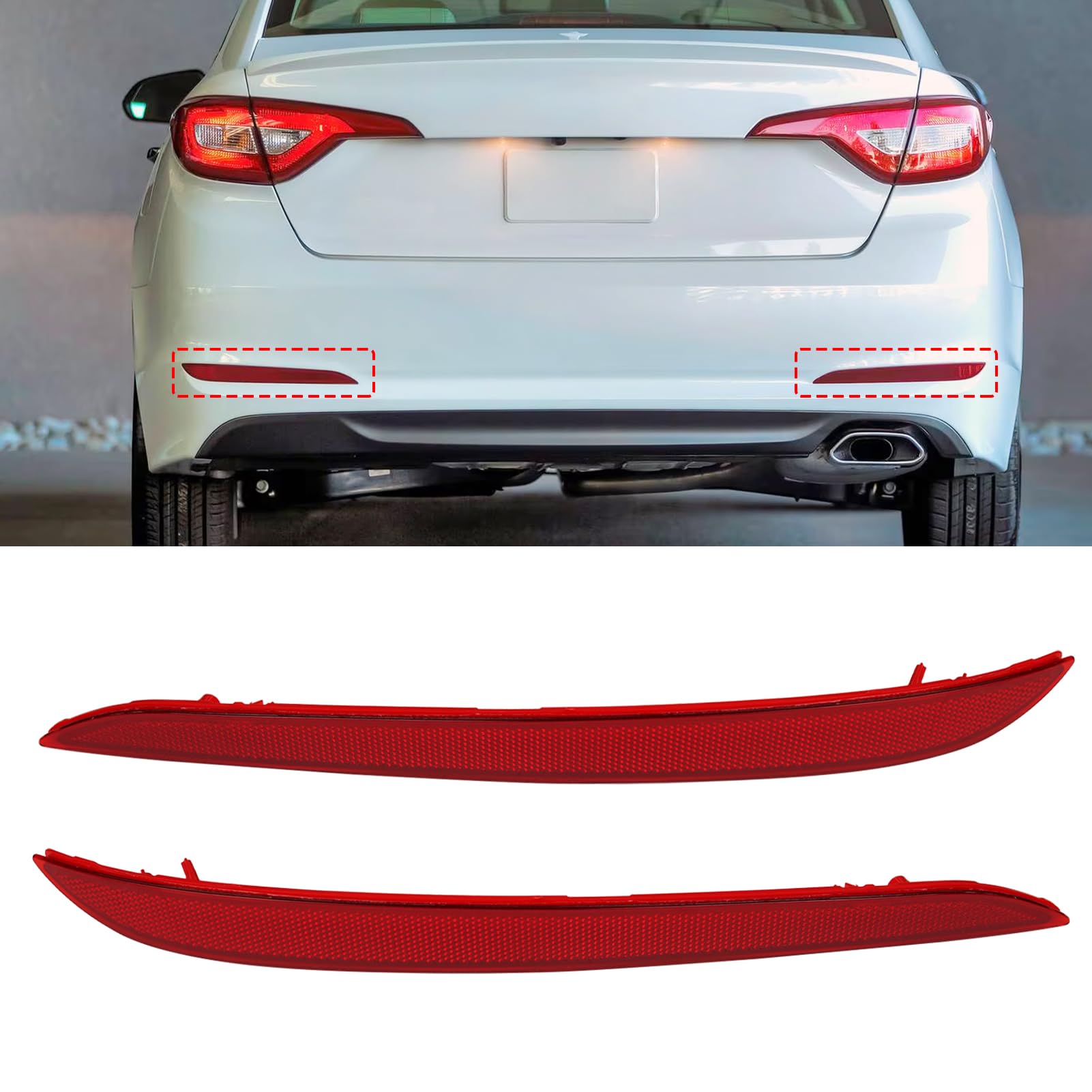 Abodvu Hyundai Sonata left rear bumper reflector enhances night visibility
