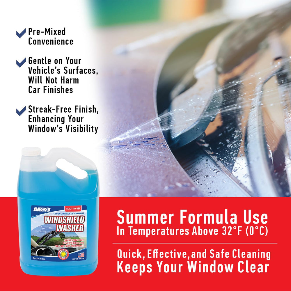 ABRO cleaner on glass during action shows streak-free shine.