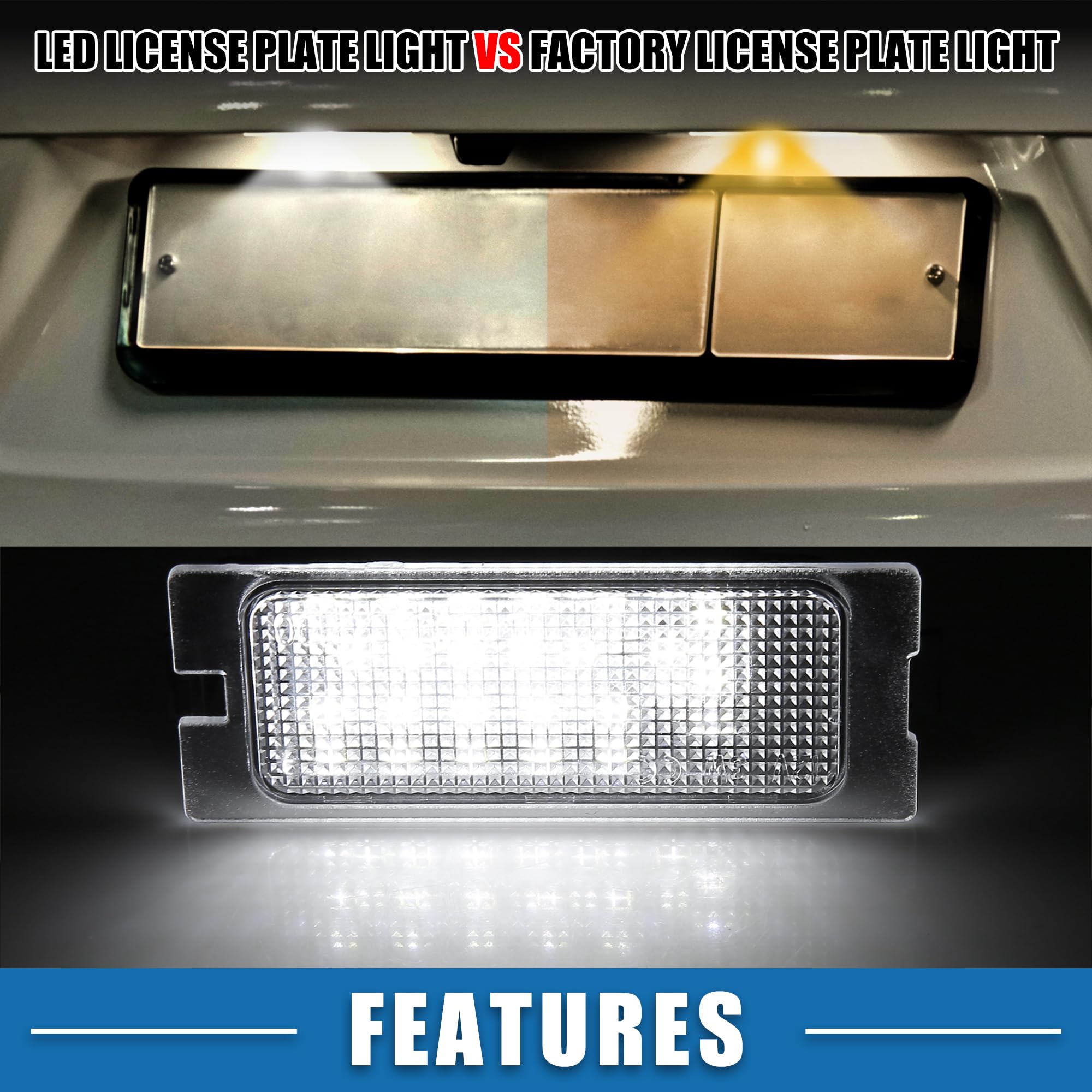 A ABSOPRO durable ABS plastic housing license light stands up to heat and wear.
