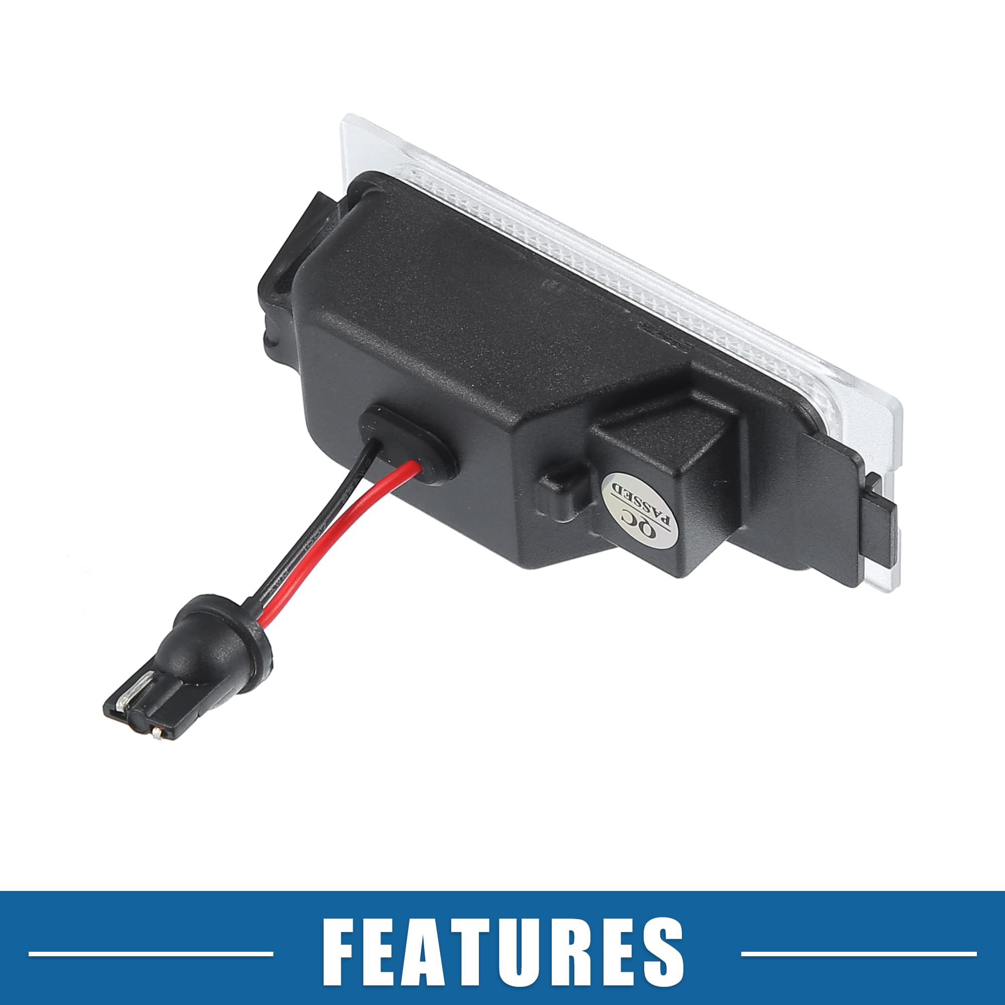 A ABSOPRO set of 2 license plate lights for a balanced rear lighting upgrade.