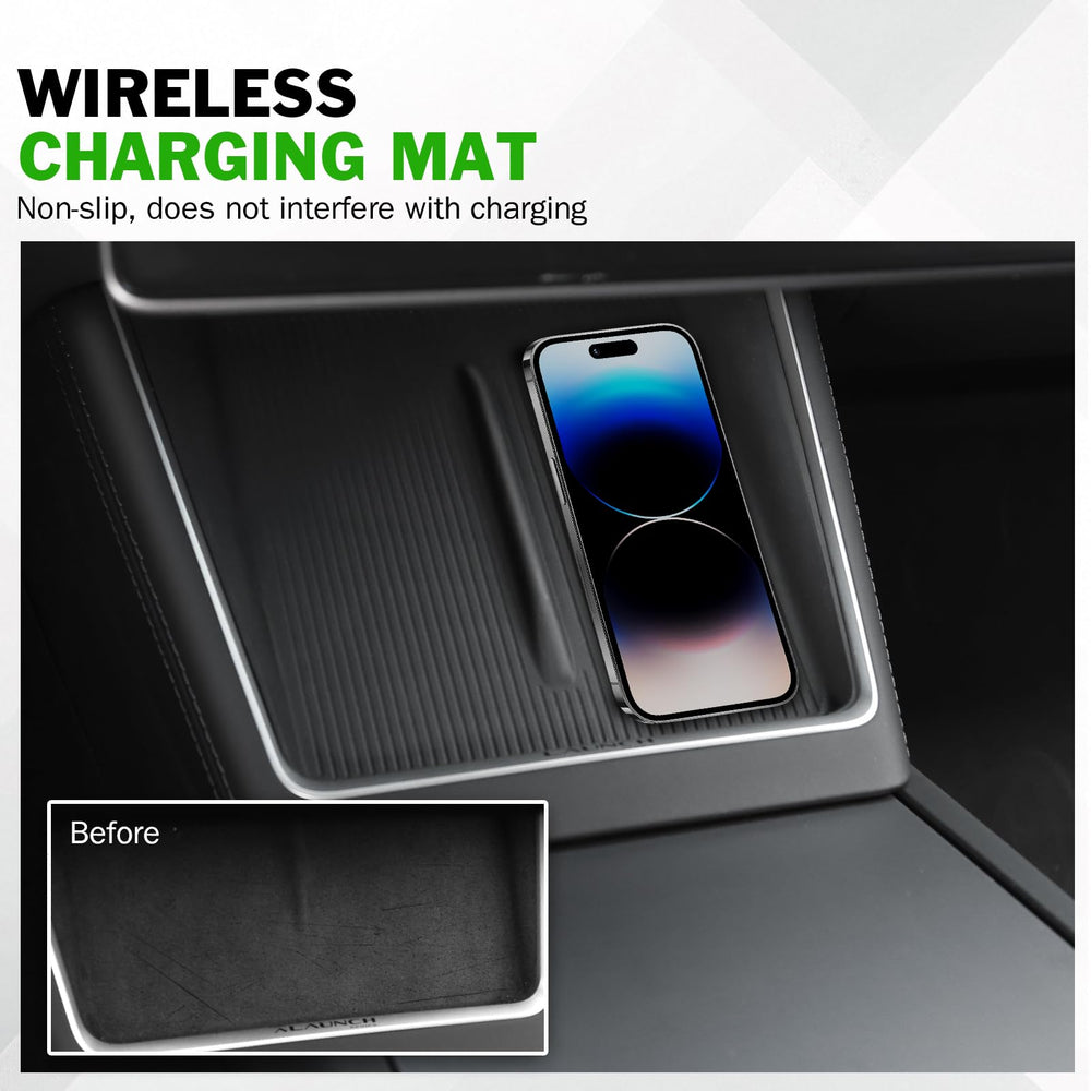 Abystar anti-slip wireless charging pad keeps phone steady while driving