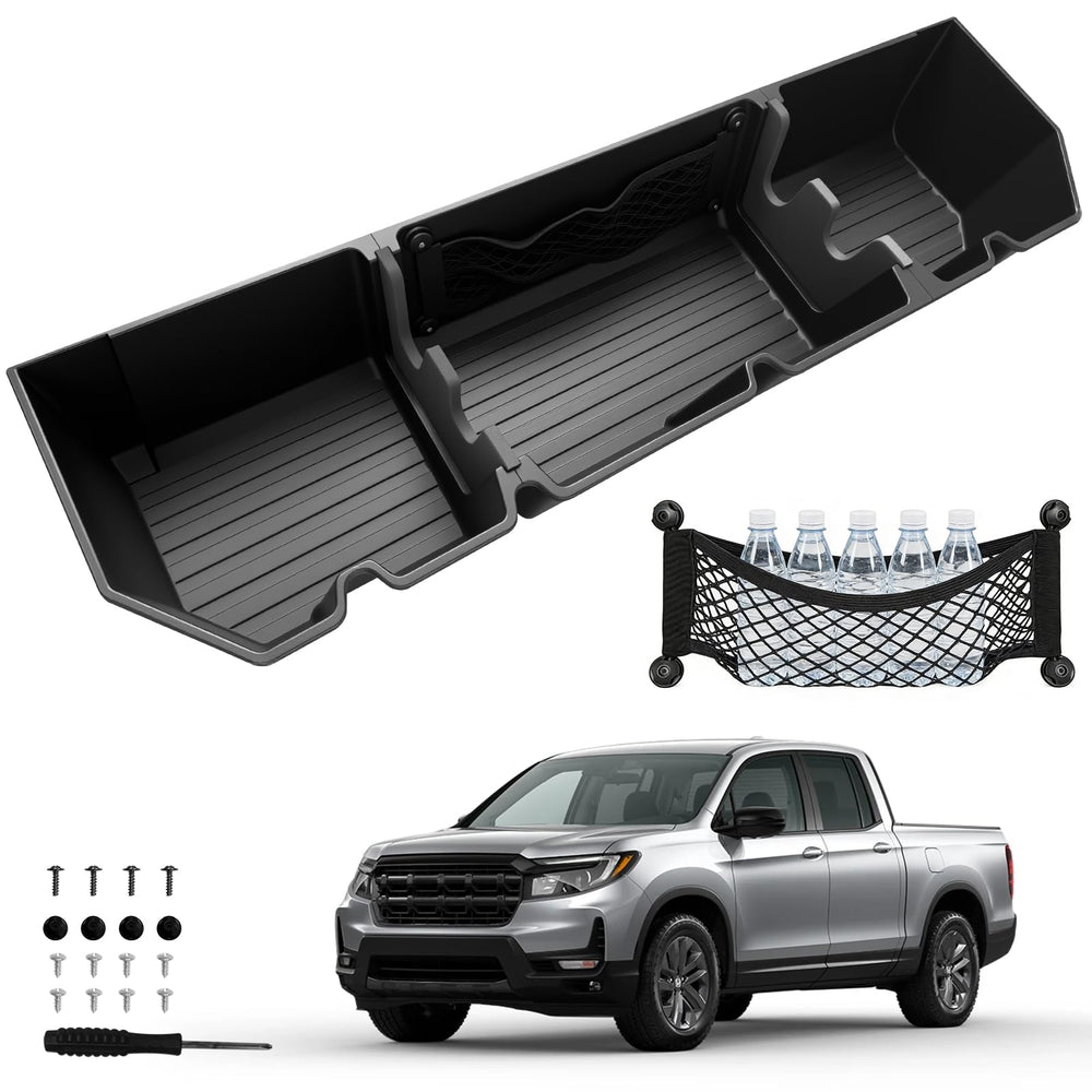 Abystar Ridgeline under-seat storage box neatly fits under the rear seat for tidy gear.