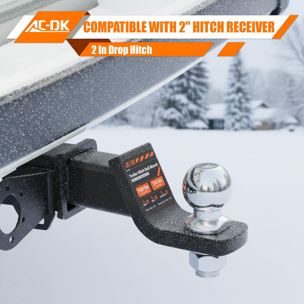 AC-DK easy-installation trailer hitch setup with included hardware.