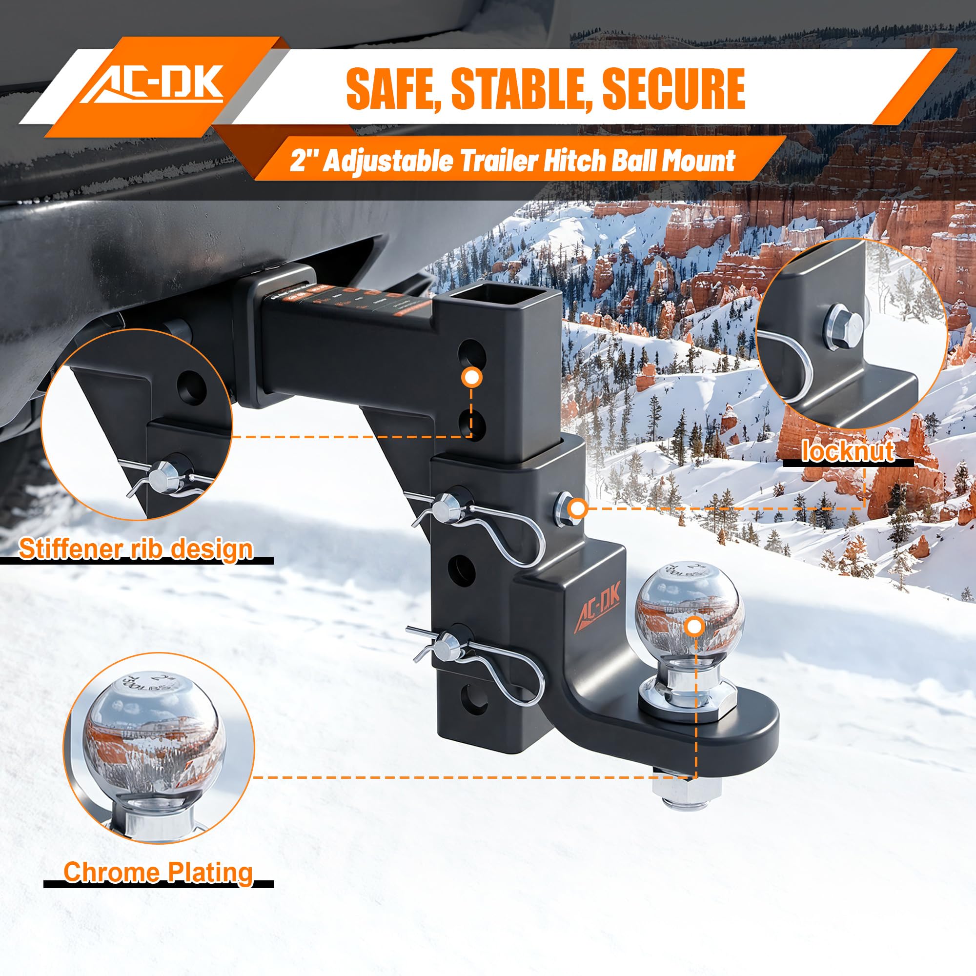 AC-DK anti-rattle screws reduce vibrations for smoother rides.