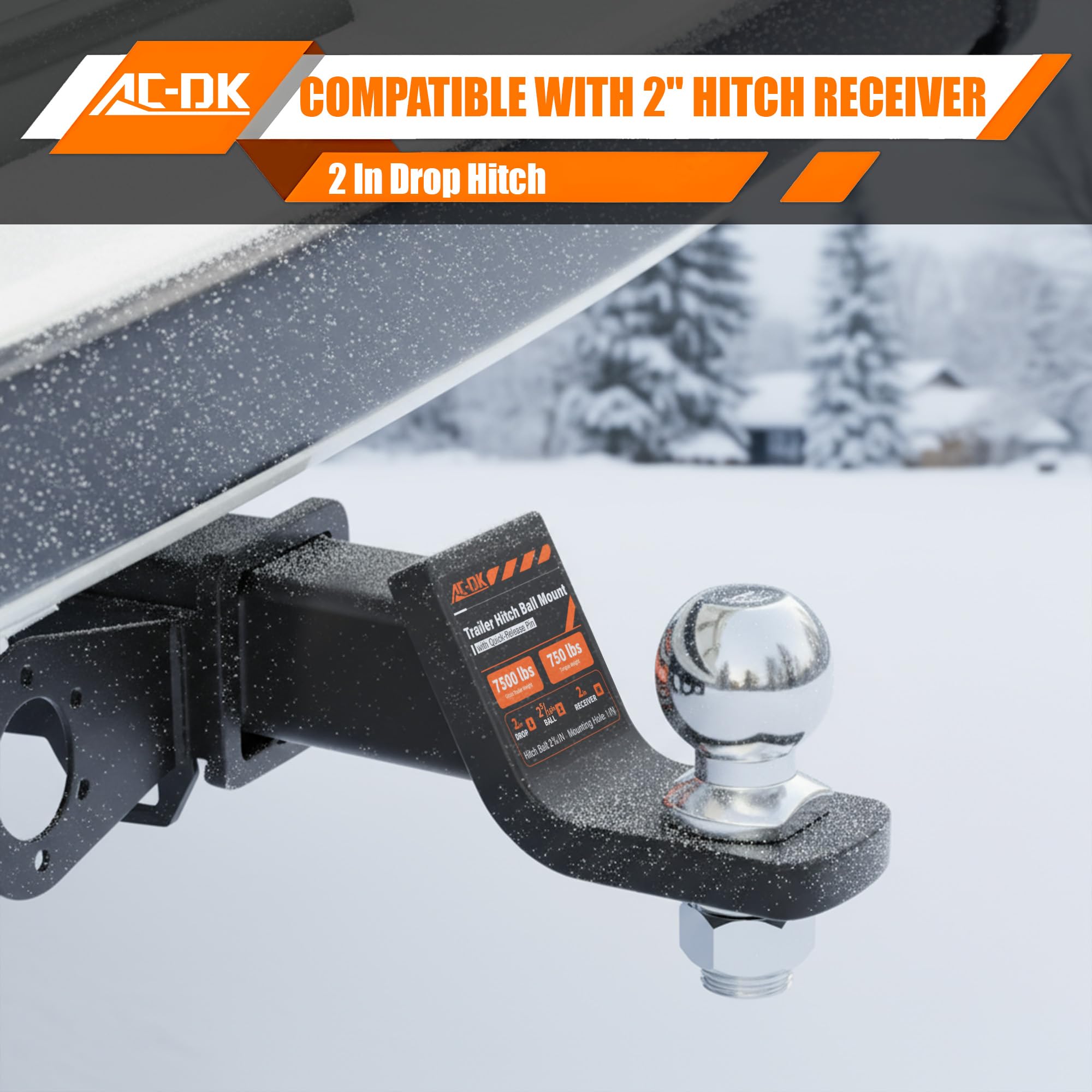 AC-DK 2in receiver fit ensures stable towing setup