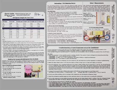 AC Service Tech LLC refrigerant weight chart assists precise fill