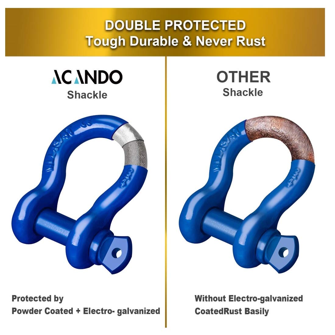 Acando forged steel 34 bow shackle with 7-8 pin for secure connections.