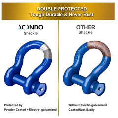 Acando forged steel 34 bow shackle with 7-8 pin for secure connections.
