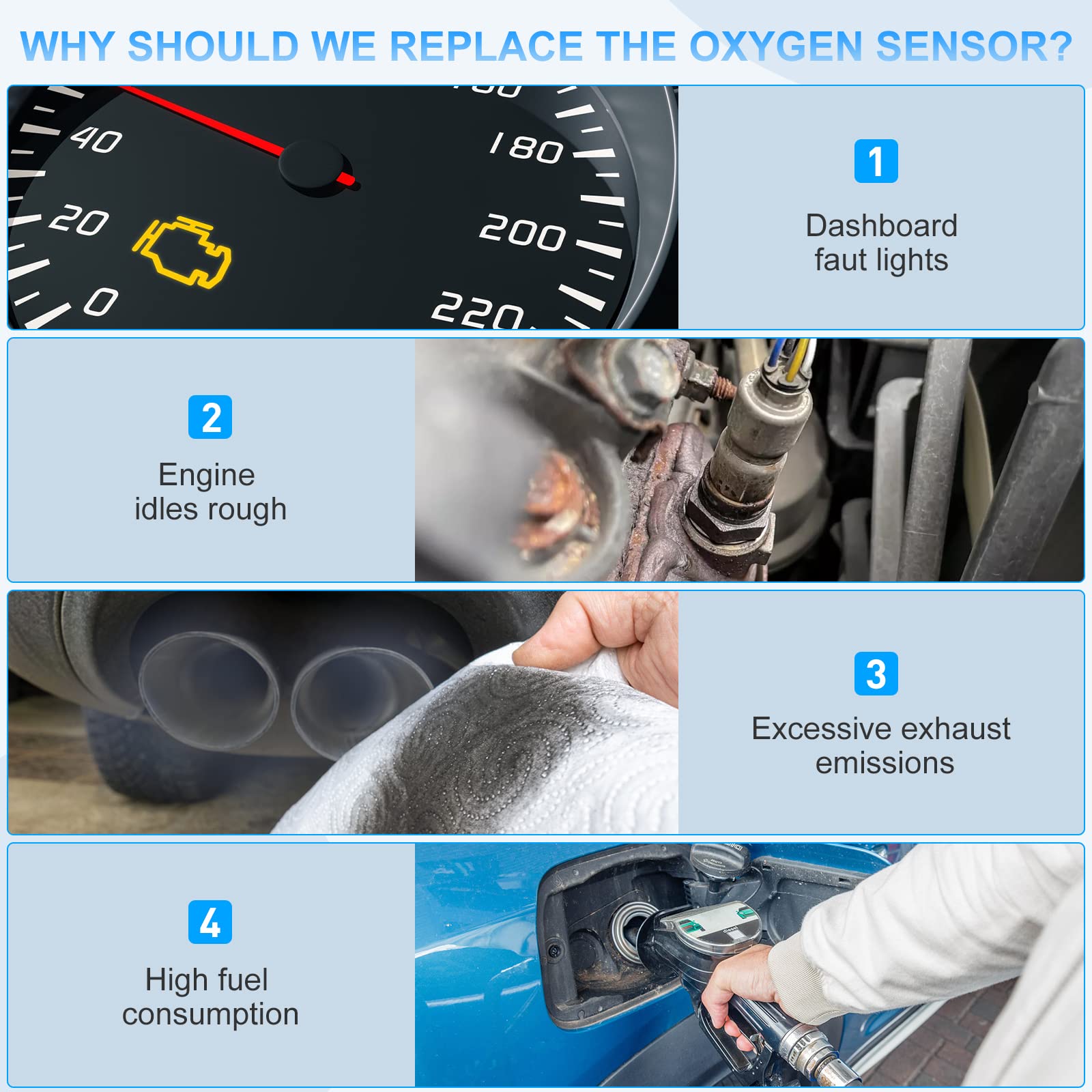 ACAUTO 15717 oxygen sensor 2-pack group shot emphasizes broad vehicle coverage