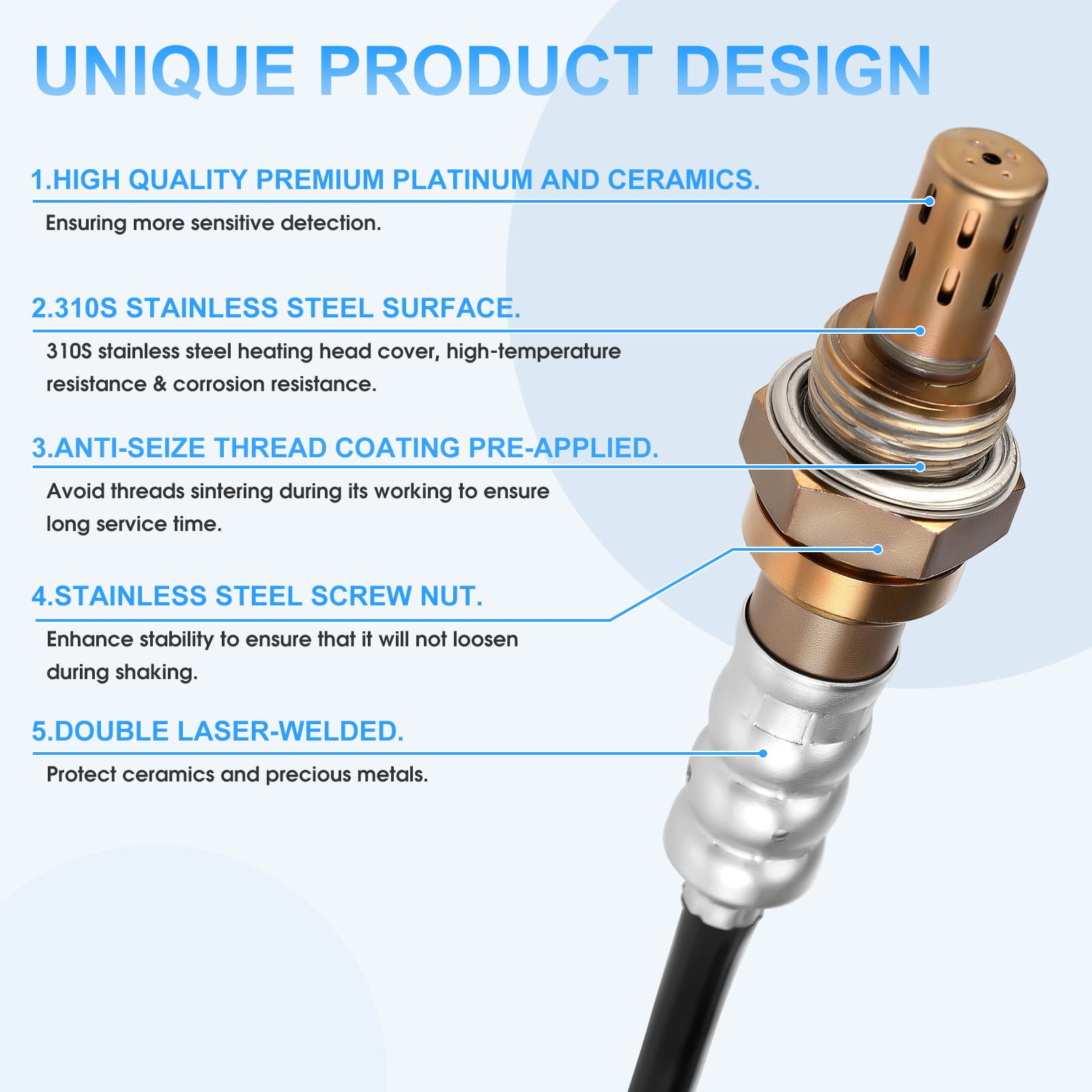 ACAUTO 15717 oxygen sensor connectors and harness close-up for OE-style wiring