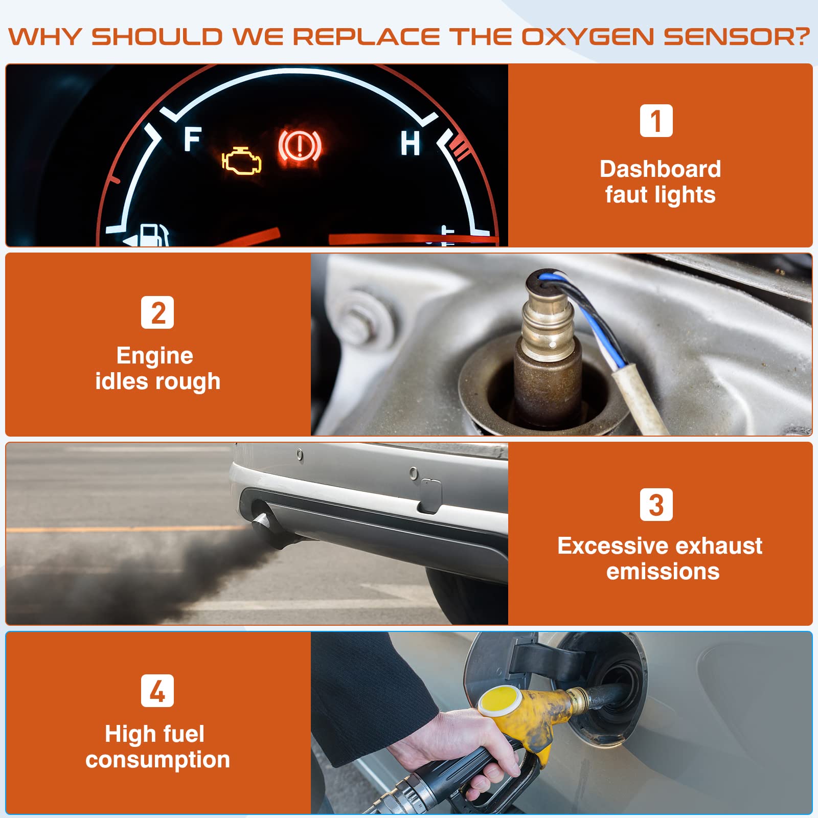 ACAUTO oxygen sensor fast-heater activation for quick warming.