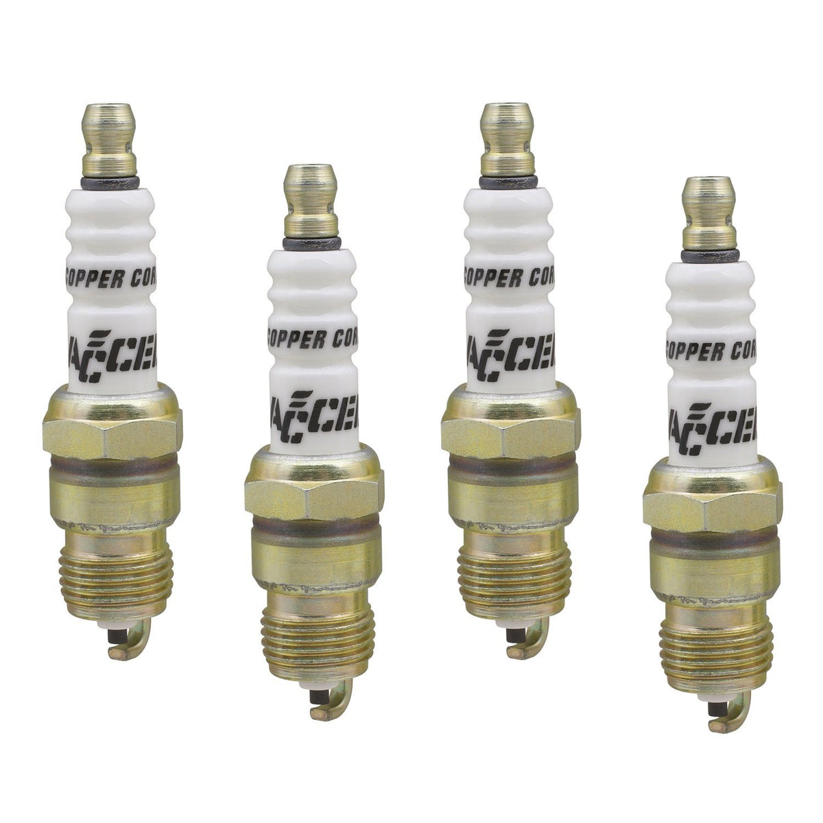 ACCEL Shorty copper core spark plug pack—cramped space friendly and high rpm ready.