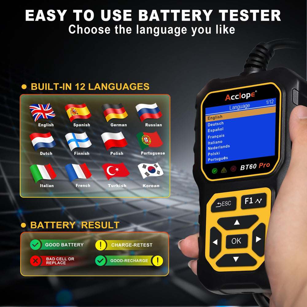 Acclope BT60 PRO compact yellow body stands out in busy garage