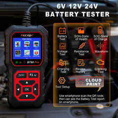 Acclope BT60 PRO cranking test readout for engine start insight.