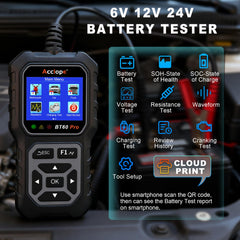 Acclope BT60 PRO display and controls for rapid battery health readings