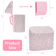 Accmor Bling car trash can lid closed view emphasizes odor control and privacy.