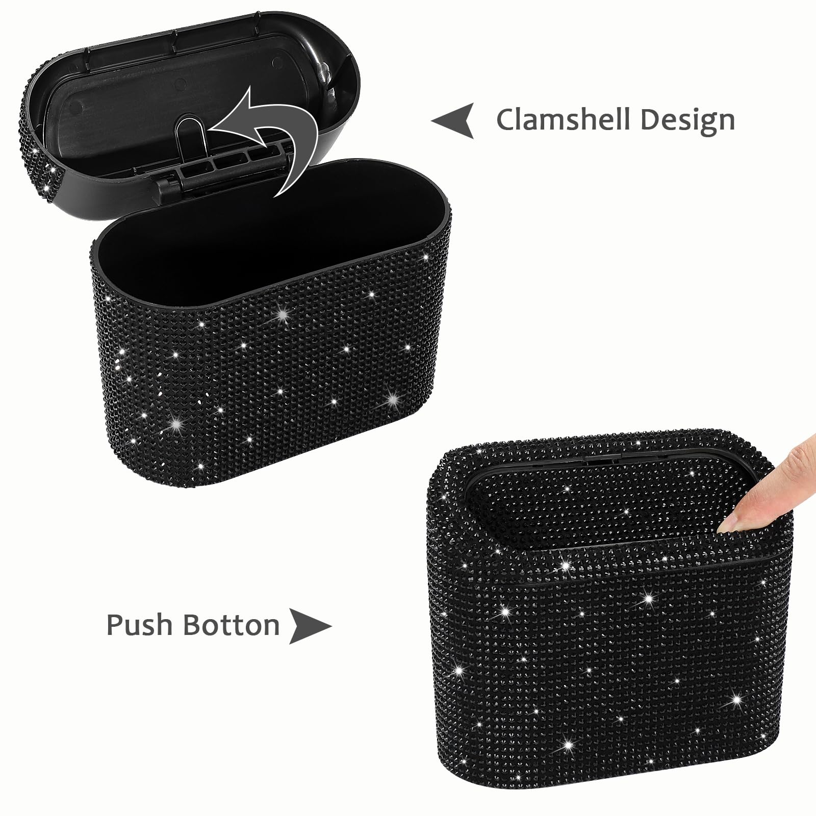 Accmor closed-design trash bin blocks smells during drives.