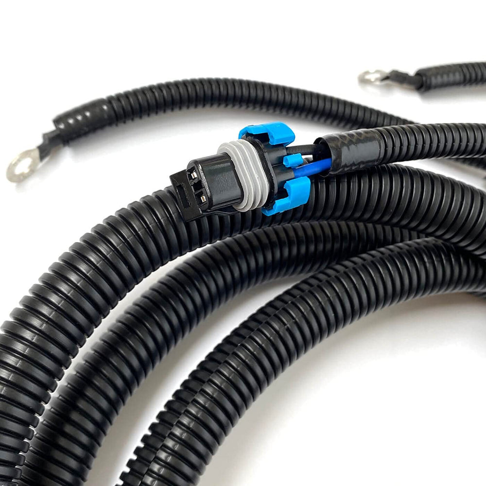 ACCYPRO harness detail with ABS plastic and metal terminals for durability