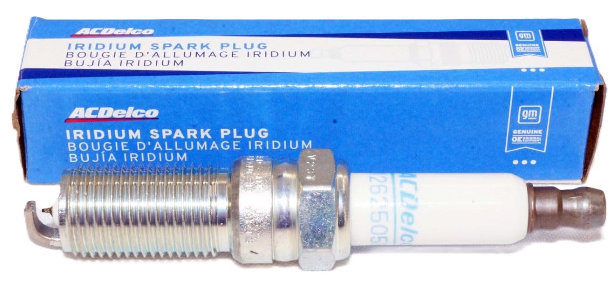 ACDelco spark plug tip detail highlighting durable iridium for consistent performance.