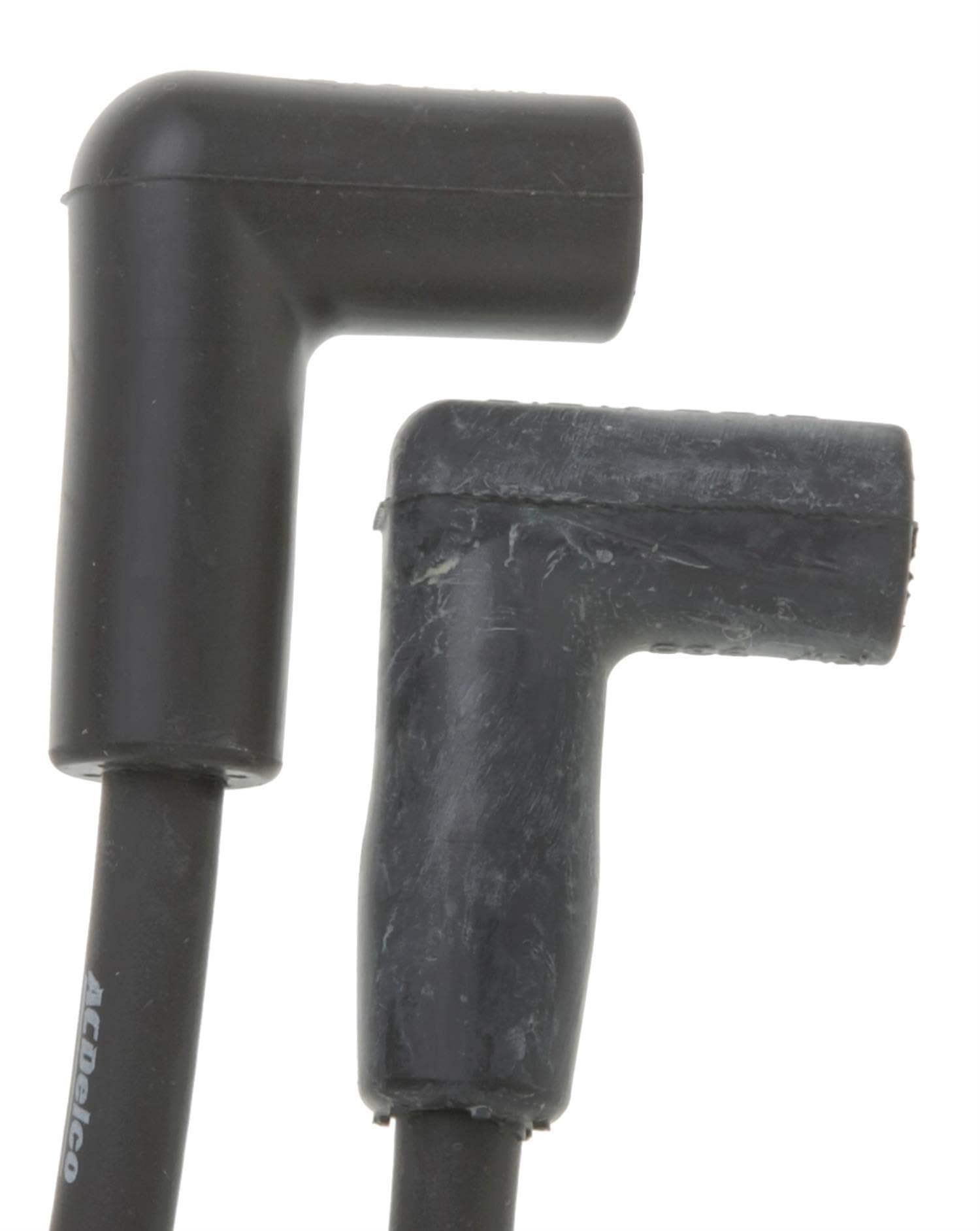 ACDelco 9608U spark plug wire set installation view shows precise fit for common GM, Chrysler, Ford models.