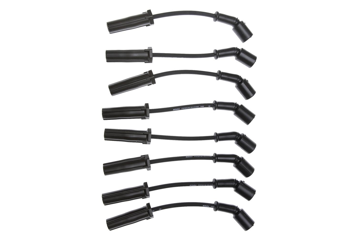 ACDelco 9748UU spark plug wire set close-up shows durable insulation for reliable ignition.
