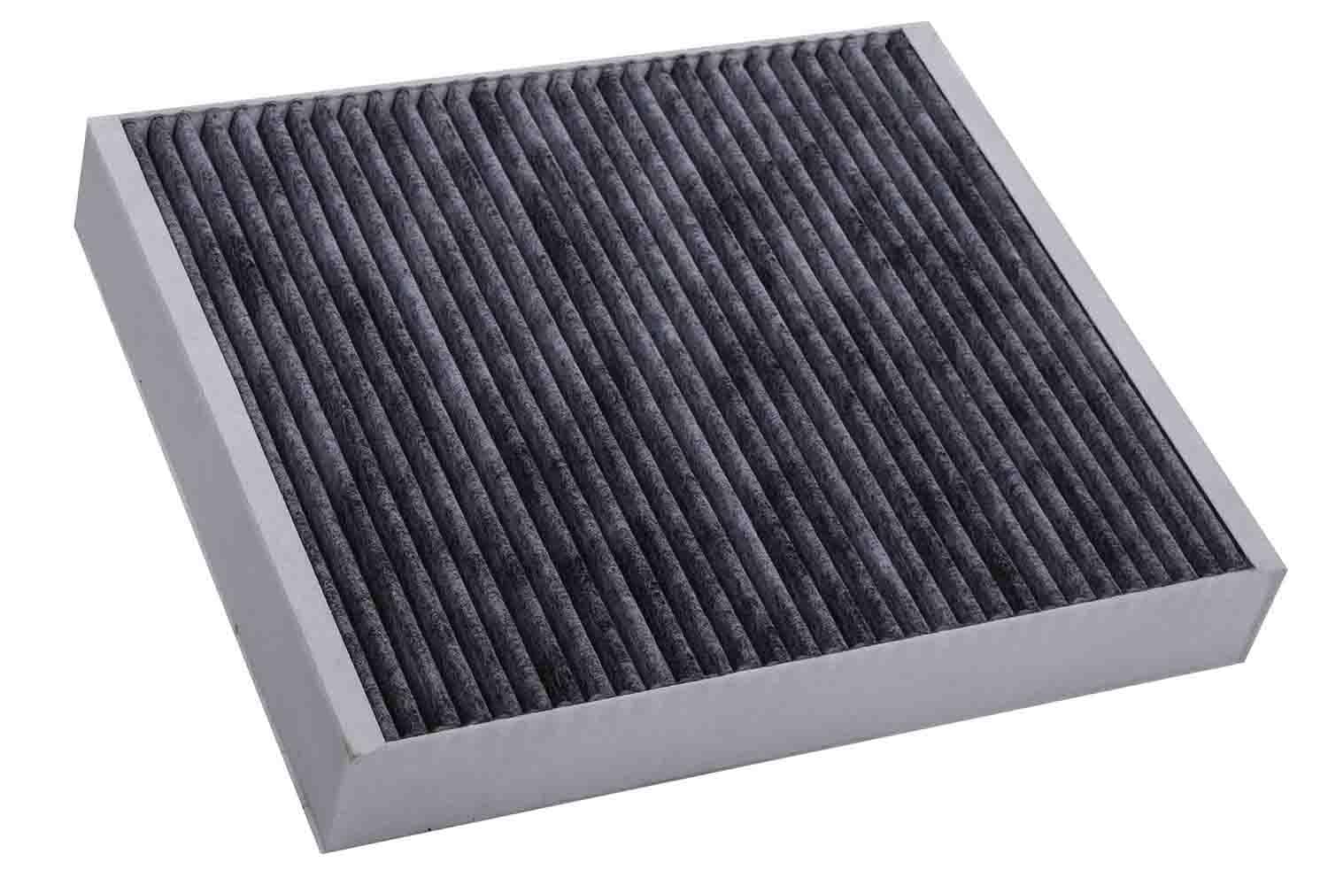 ACDelco CF197 cabin air filter front view showing long non-woven media for airflow
