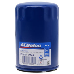 ACDelco PF63F oil filter front view showing rugged construction for debris protection