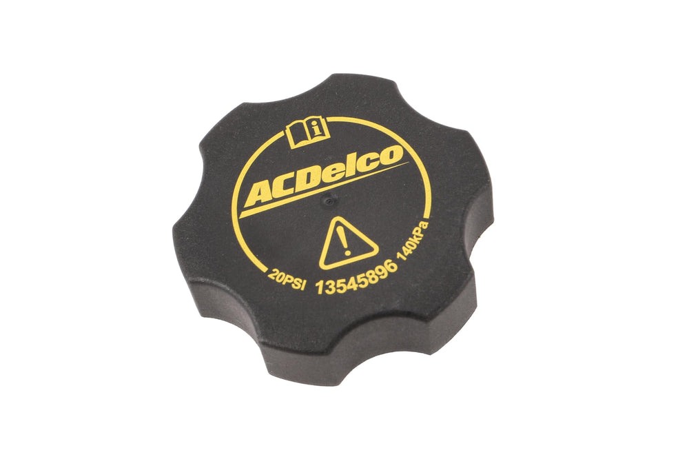 ACDelco RC124 radiator surge tank cap, top view, supports reliable cooling system sealing