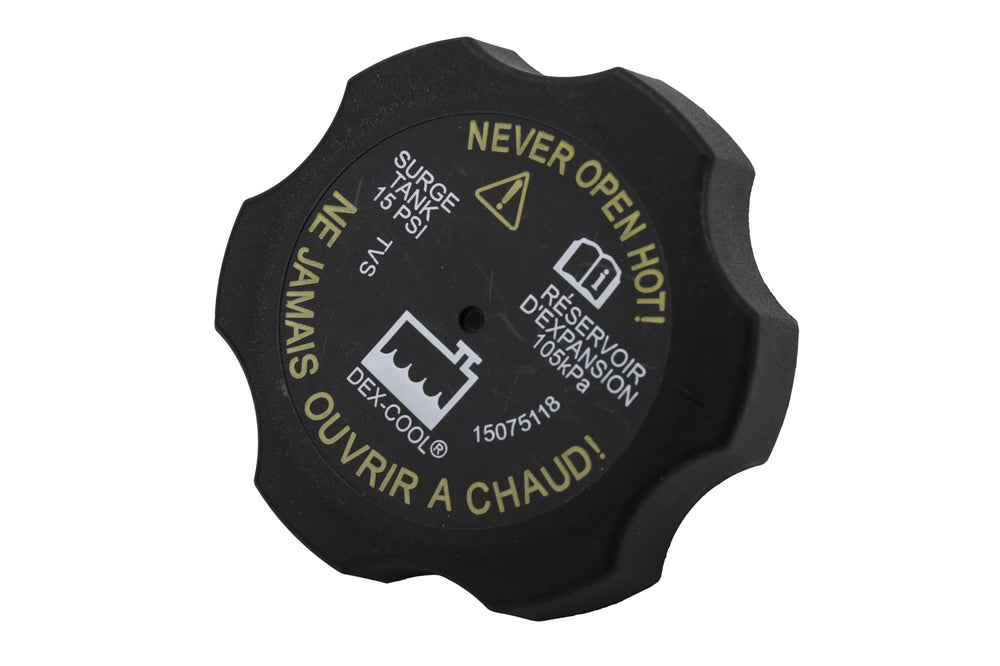 ACDelco RC98 radiator surge tank cap close-up showing seal and pressure control