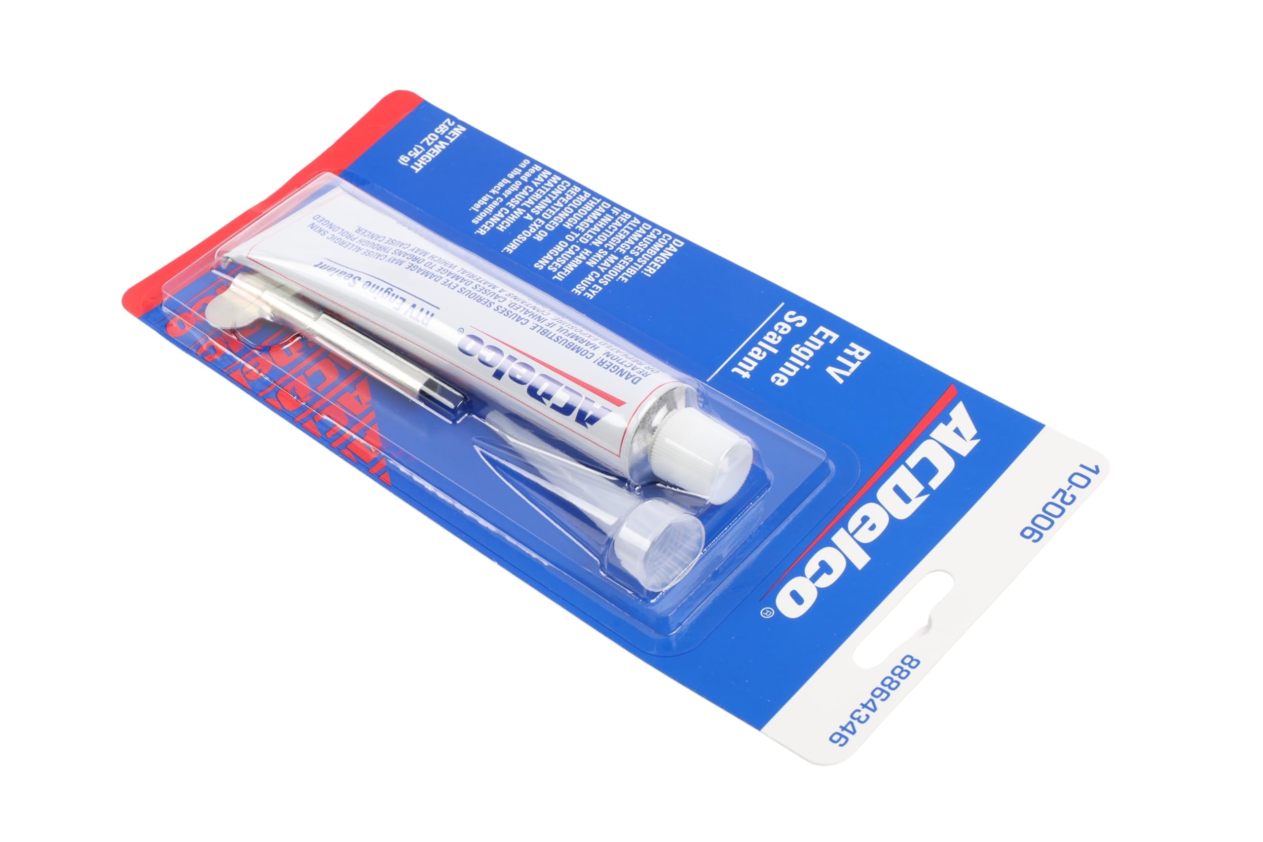 ACDelco RTV Sealant 75g application bead on oil pan for leak control.