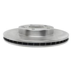 ACDelco Silver Front Brake Rotor front face shows optimized cooling for steady braking performance.