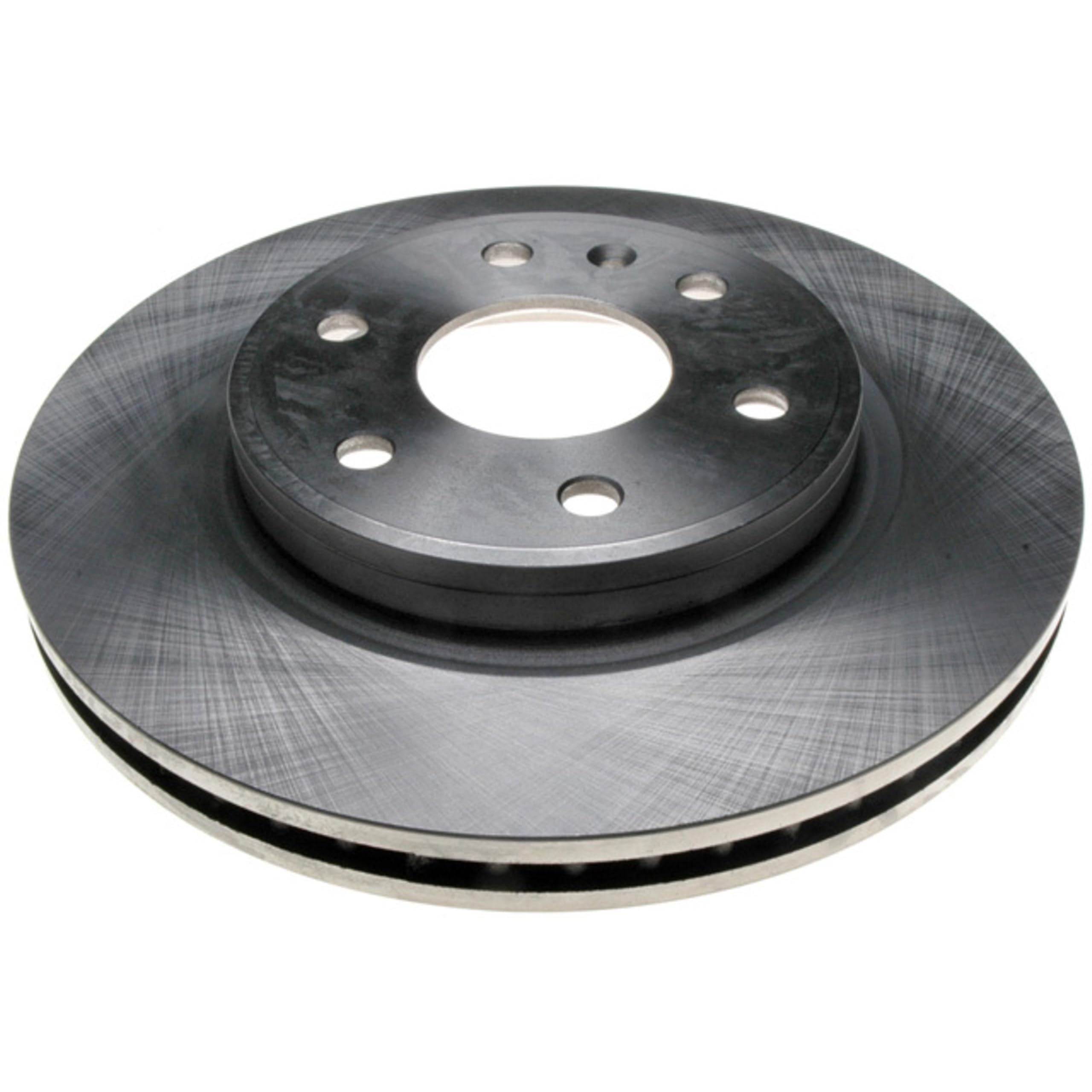 ACDelco Silver front rotor 18A2497A, angle view, enhanced heat dissipation for steady braking