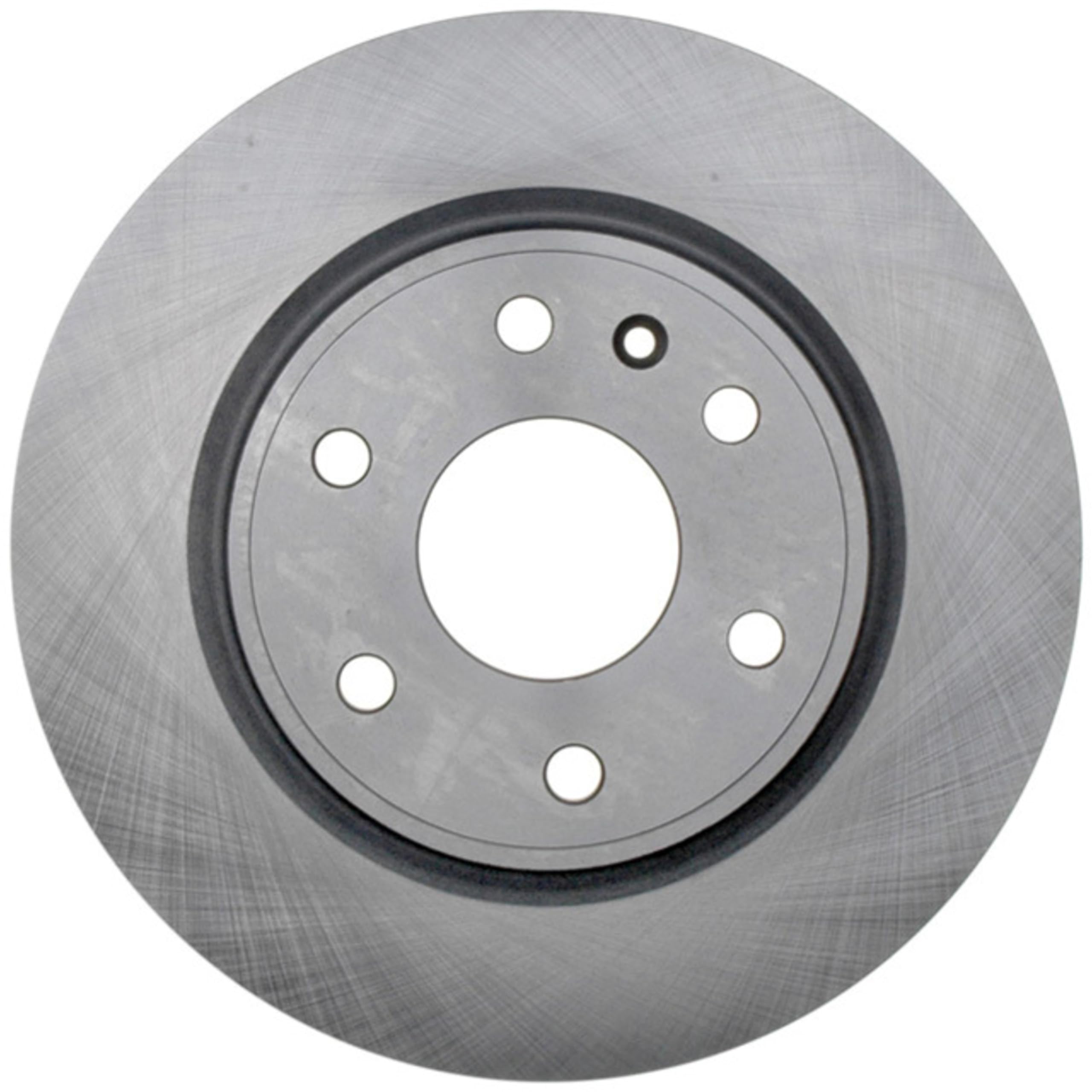 ACDelco Silver front rotor 18A2497A, close-up edges, reduces NVH for a quieter ride