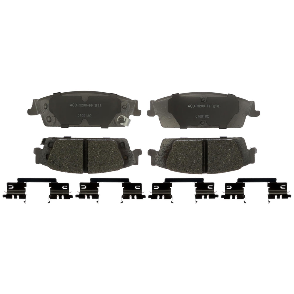 ACDelco Silver rear brake pad set 14D1707CHF1 — side view, ceramic low-dust braking