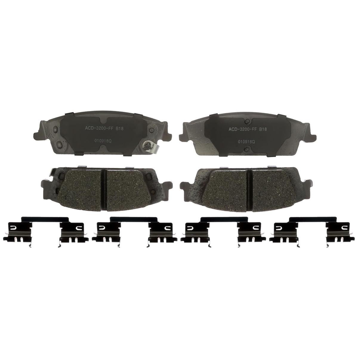 ACDelco Silver rear brake pad set 14D1707CHF1 — side view, ceramic low-dust braking
