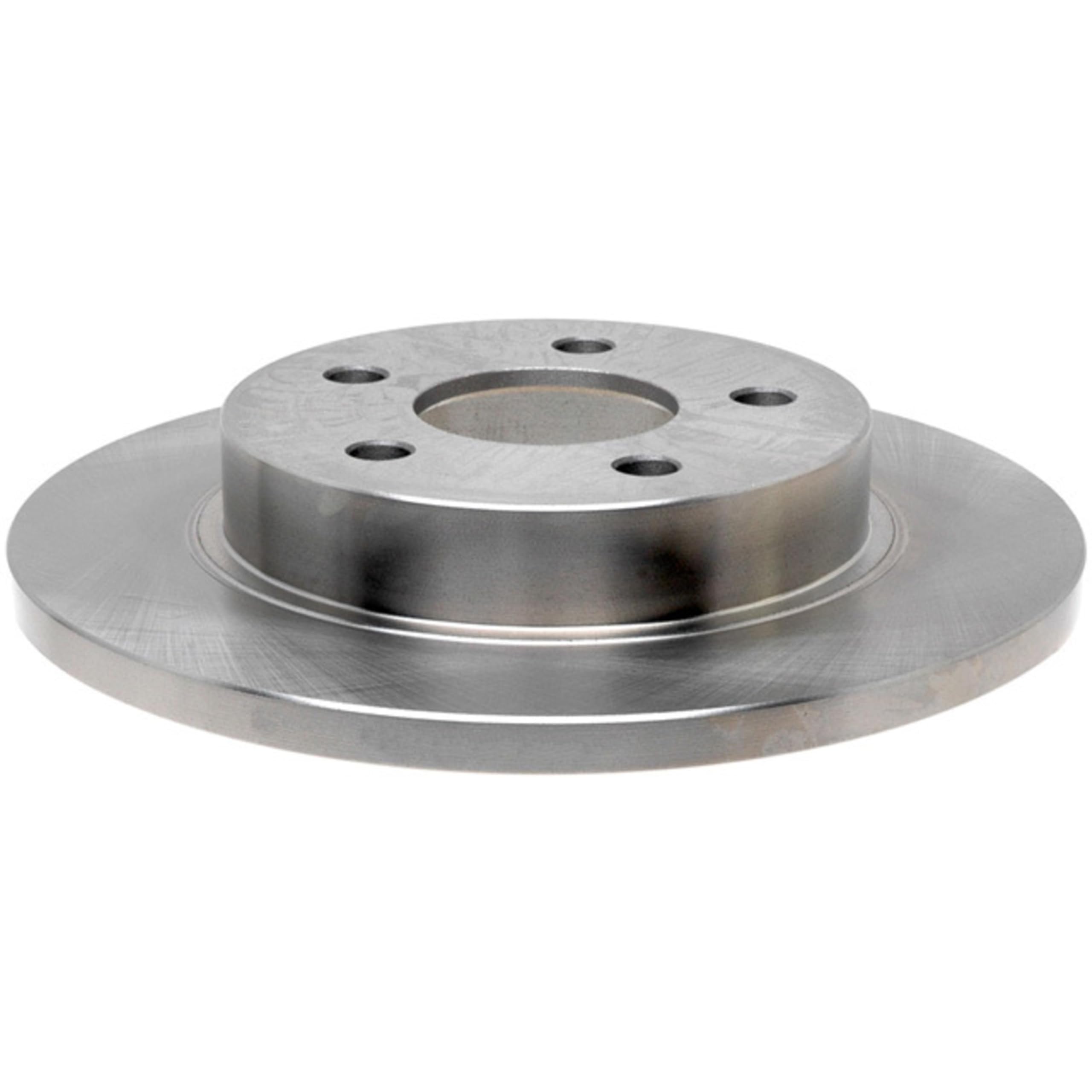 ACDelco Silver rear brake rotor side view highlights cooling features for reliable braking