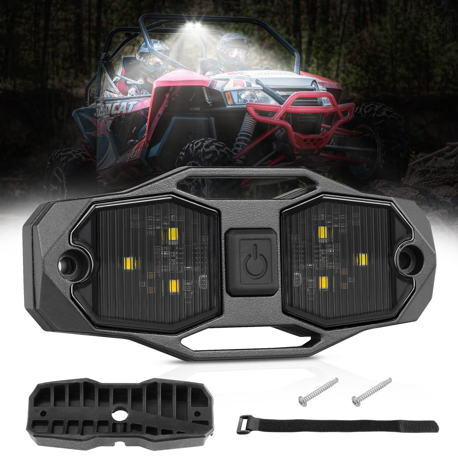 ACEC SHOP UTV Dome Light packaging shows everything included for quick install