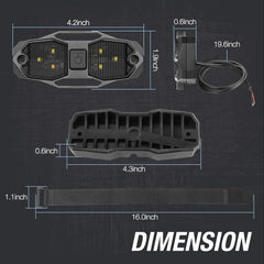 ACEC SHOP UTV Dome Light velcro mount on roll bar for easy setup