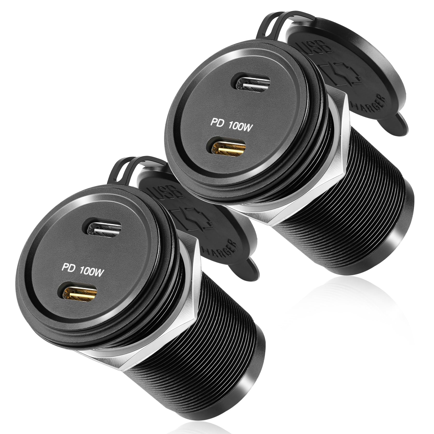 Acegoo 120W dual-port car charger powers devices on the go with fast USB-C and PD charging.